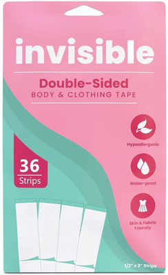 crockdile Skin-Safe Fashion Tape: Gentle Adhesive for Stylish Looks All Day Strength Invisible Dress Tape for women | Gentle to stick | Fashion tape (Manual)(Set of 36, Transparent)