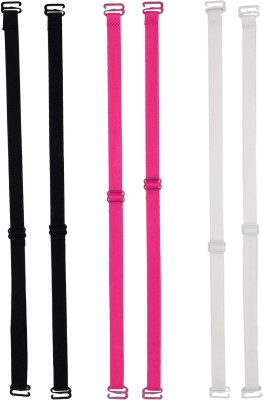 samvar Fabric Bra Straps(Black,Pink,White, Pack of 3)