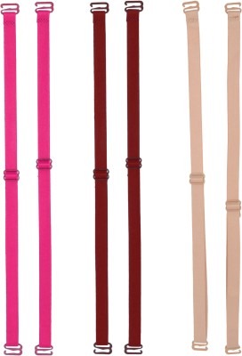 samvar Fabric Bra Straps(Pink,Maroon,Brown, Pack of 3)