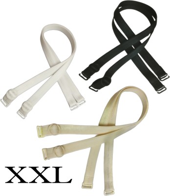 DOLLY PLUS Fabric Bra Straps(Black, White, Skin, Pack of 6)