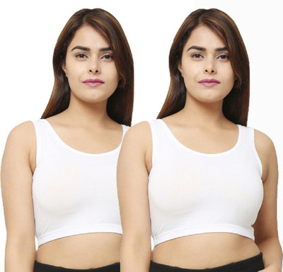 dazico Women Sports Non Padded Bra(White)