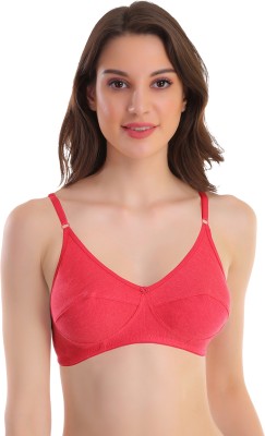 pooja ragenee Cotton Blend with C Cup For Perfect Fit Women T-Shirt Non Padded Bra(Red)