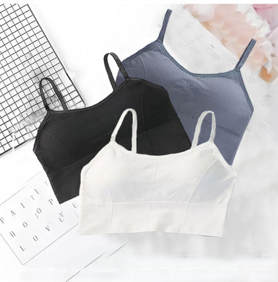 BRAABAA Pack of 3 Women fancy padded sports bra Women Sports Lightly Padded Bra(White, Grey, Black)