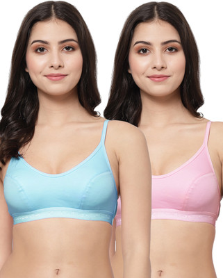 COLLEGE GIRL SB08 Women Sports Non Padded Bra(Blue, Pink)