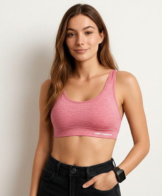 Thanksbabe Pink Racerback Sports Bra Women Sports Non Padded Bra(Pink)