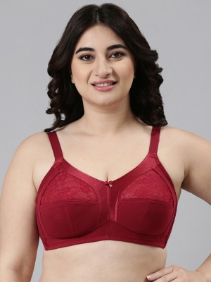 Enamor Full Coverage, Wirefree A014 Super Contouring M-frame Full Support Fab-Cool Women Full Coverage Non Padded Bra(Red)