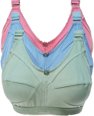 MOONDUSK Women T-Shirt Non Padded Bra(Blue, Green, Pink)