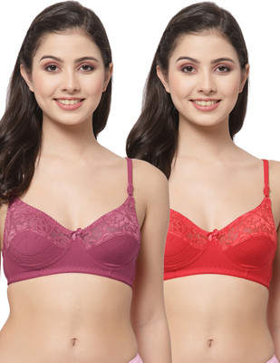 Docare NET21 Women Bralette Non Padded Bra(Maroon, Red)