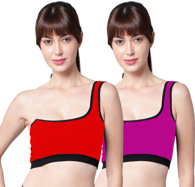 PIBU Khand Bra Women Minimizer Non Padded Bra(Red, Pink)