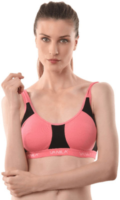 Vanila B Cup Size Seamless and Comfortable Hosiery Fabric(Size 38, Pack of 1) Women Sports Non Padded Bra(Pink)