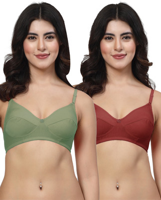 LILY manoop Women Everyday Non Padded Bra(Green, Maroon)