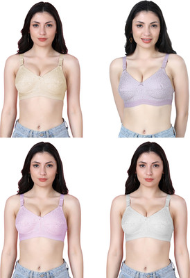 Shyam Sons FLAIR Dipali Women Minimizer Non Padded Bra(Brown, Purple, Purple, White)