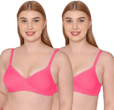 TWEENS Tweens Minimiser Support Medium Padded Cotton Rich Full Coverage Bra Women T-Shirt Lightly Padded Bra(Pink)