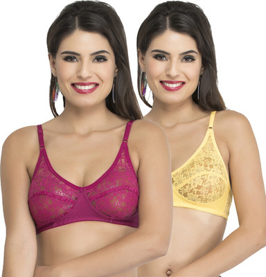 Docare Women Bralette Non Padded Bra(Purple, Yellow)