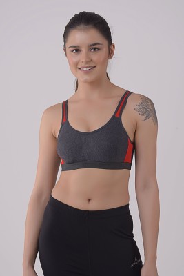 DRAXSTAR TRENDS Women Sports Non Padded Bra(Grey, Red)