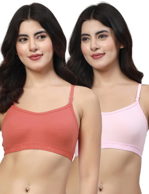 LILY 3321Mino Women Sports Non Padded Bra(Red, Pink)