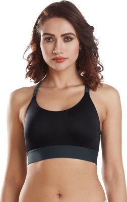 DAZZLE DB008 Women Sports Lightly Padded Bra(Black)