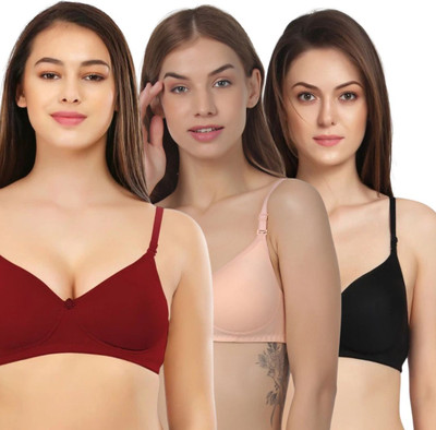 Thread sutra Everday T-Shirt Bra Women T-Shirt Lightly Padded Bra(Multicolor)