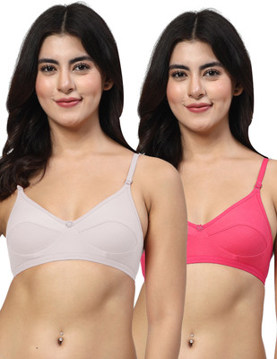LILY anpas Women Everyday Non Padded Bra(White, Pink)