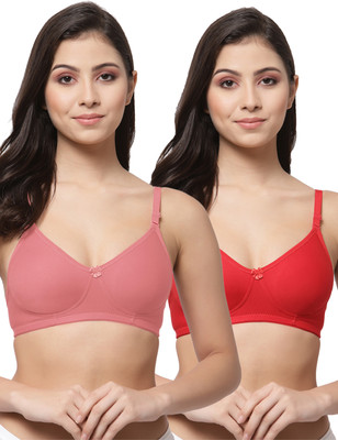 COLLEGE GIRL CG1301 Women T-Shirt Non Padded Bra(Red, Pink)