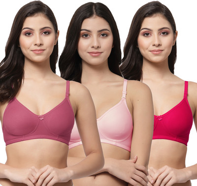 COLLEGE GIRL CG1301 Women T-Shirt Non Padded Bra(Maroon, Pink, Pink)