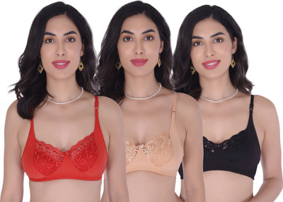 XDIAMOND Apple Net Bra Women Full Coverage Non Padded Bra(Multicolor)
