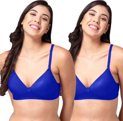 TWEENS Tweens Backless Lightly Padded Women T-Shirt Lightly Padded Bra(Blue)