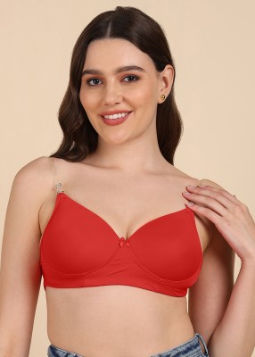 Dressberry DressBerry Transparent Back Lightly Padded Bra Pack of 1 Women T-Shirt Lightly Padded Bra(Red)