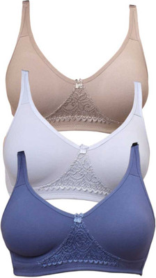 SuTJena Women Full Coverage Non Padded Bra(Multicolor)