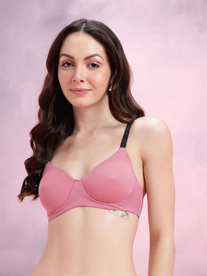 Dressberry Women T-Shirt Lightly Padded Bra(Pink)