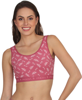 POOJA RAGENEE Printed Bra Women Full Coverage Non Padded Bra(Pink)