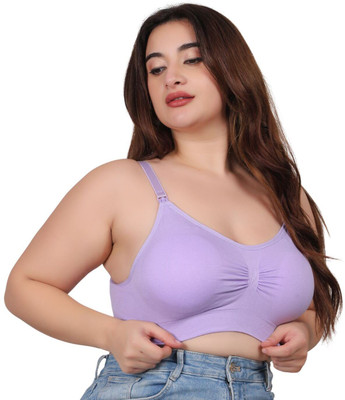 Fabme Women Maternity/Nursing Lightly Padded Bra(Light Blue)