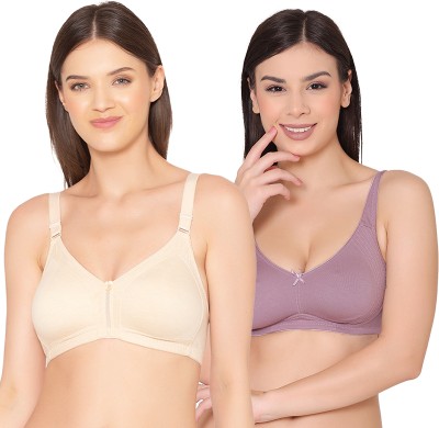 Groversons Paris Beauty Non-padded Combo Bra Women Everyday Non Padded Bra(Beige, Pink)