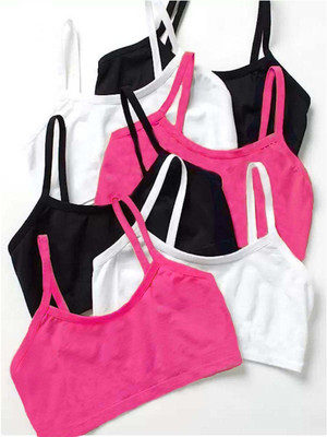 BRAASHEE PACK Of 6 Women's Girls cotton Blend mid coverage non padded bra Girls Sports Non Padded Bra(Multicolor)