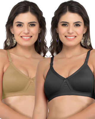 COLLEGE GIRL CG1304 Women Minimizer Lightly Padded Bra(Brown, Black)