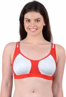 Draxstar Prime Women Sports Non Padded Bra(Red, Grey)