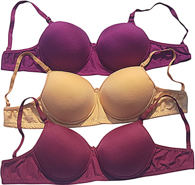 Kotanvibes Seamless Moulded Padded Bra Women T-Shirt Lightly Padded Bra(Multicolor)