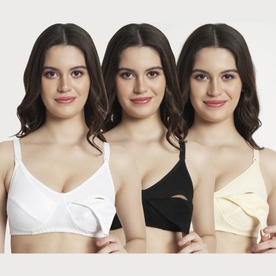 Harare Premium Women Maternity/Nursing Non Padded Bra(White, Black, Beige)