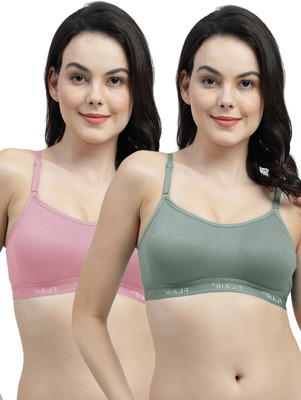 Shyam Sons FLAIR NWBrezza Women Sports Non Padded Bra(Green, Pink)