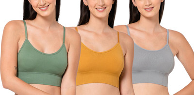 Xozzey Women Everyday Lightly Padded Bra(Green, Yellow, Grey)
