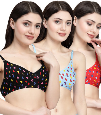 Docare LittleHeart Women Minimizer Non Padded Bra(Black, Blue, Red)