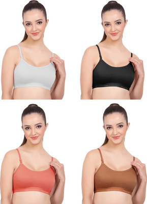 FigureFit FFSB05 Women Sports Non Padded Bra(White, Black, Red, Brown)