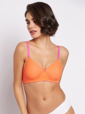 Clovia Women T-Shirt Lightly Padded Bra(Orange)