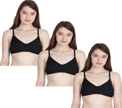 LEADING LADY Bra Women Full Coverage Non Padded Bra(Black)