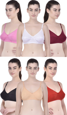 Yana Women Full Coverage Non Padded Bra(Red, White, Pink, Maroon, Gold, Black)