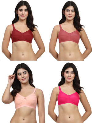 LILY C703 Women Minimizer Non Padded Bra(Maroon, Maroon, Pink, Pink)