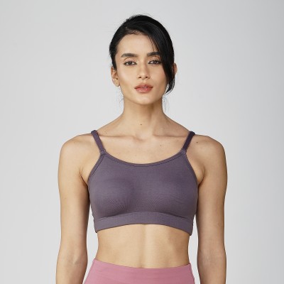 2peace Sports Bra Grey, Cotton Moulded, Non Padded Women Sports Non Padded Bra(Grey)