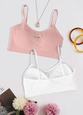 MOSSMOOR 2122-L PINK-WHT-02-FREE Women Full Coverage Lightly Padded Bra(Pink)