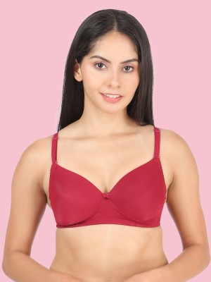 Dressberry Women T-Shirt Lightly Padded Bra(Red)