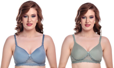 PROOT ENGCHANDINI BLUE S Women Balconette Non Padded Bra(Multicolor)